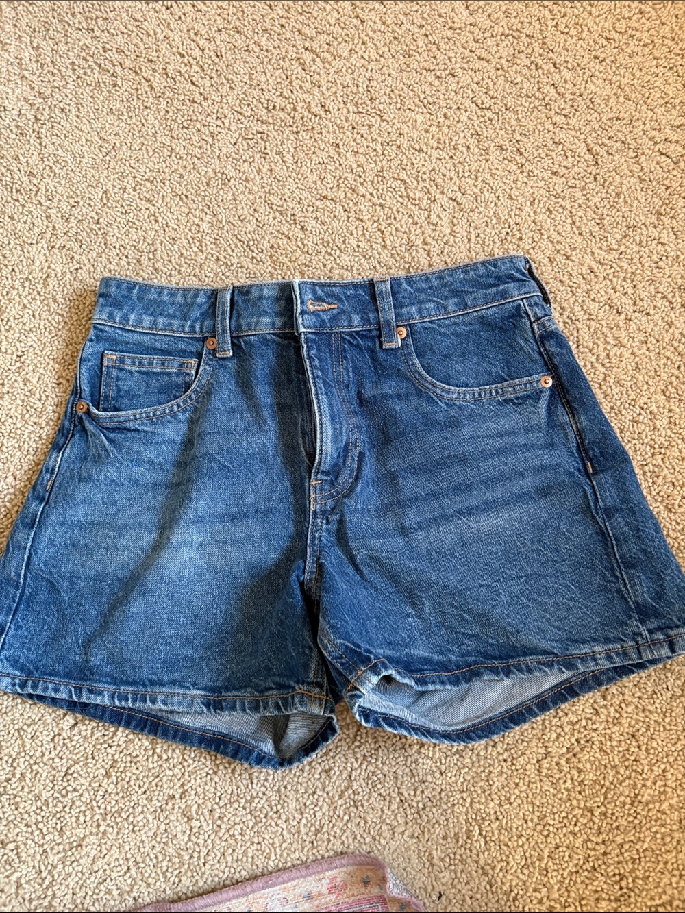 H&M Dark Blue Denim High-Waist Women's Shorts